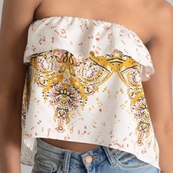 Free People RARE ruffle tube top - Picture 1 of 4